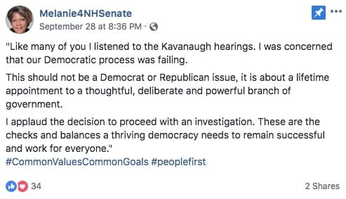 Melanie Levesque statement on Brett Kavanaugh and women's rights