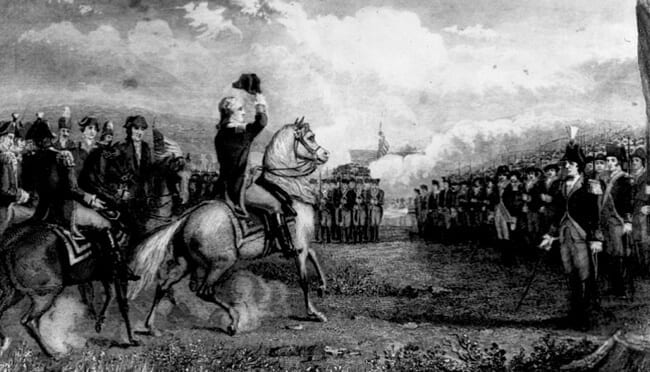 Illustration of Washington in the Boston Siege in 1775