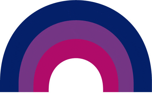 Bisexual rainbow with bi pride colors