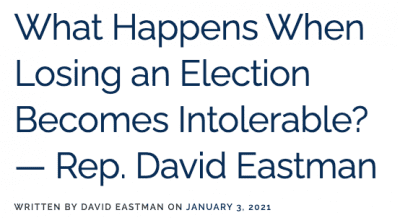 Blog post from Rep. David Eastman on his blog.
