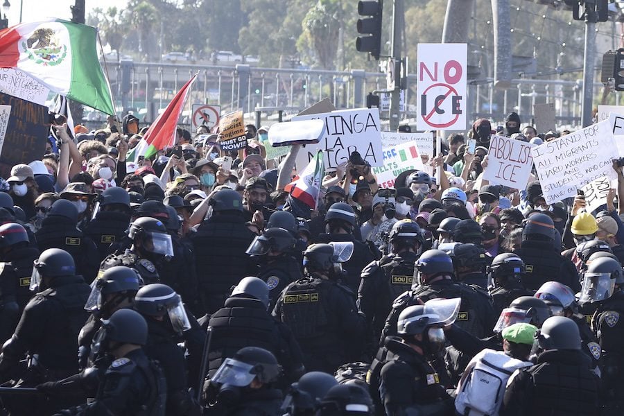 Abolish ICE protests against modern-day slave patrols